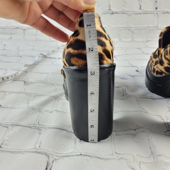 NWOB Gianni Bini Maxxwelle Leopard Print Faux Calf Hair Platform Loafers - Picture 7 of 12